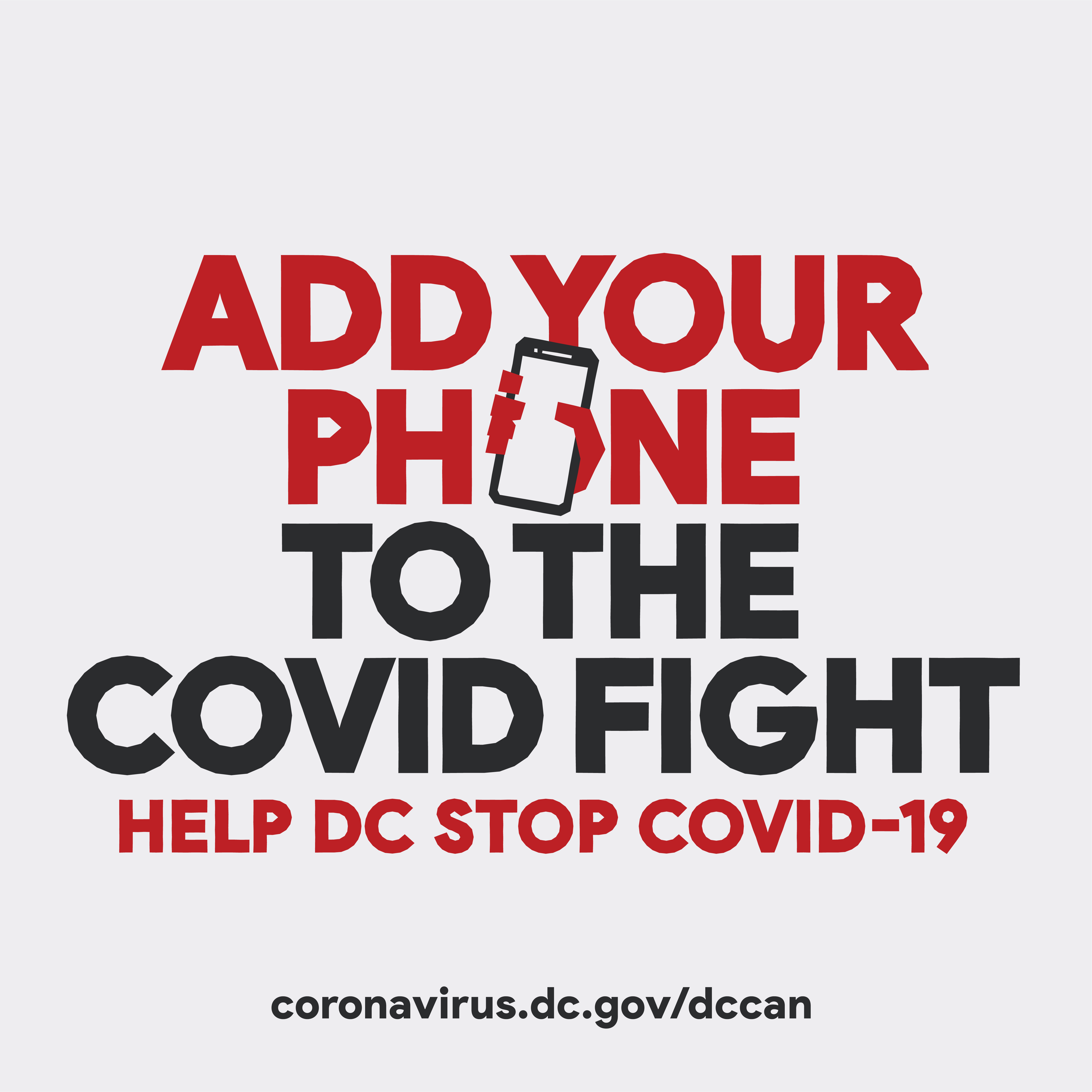 Add Your Phone to Covid Fight Shareable Graphic
