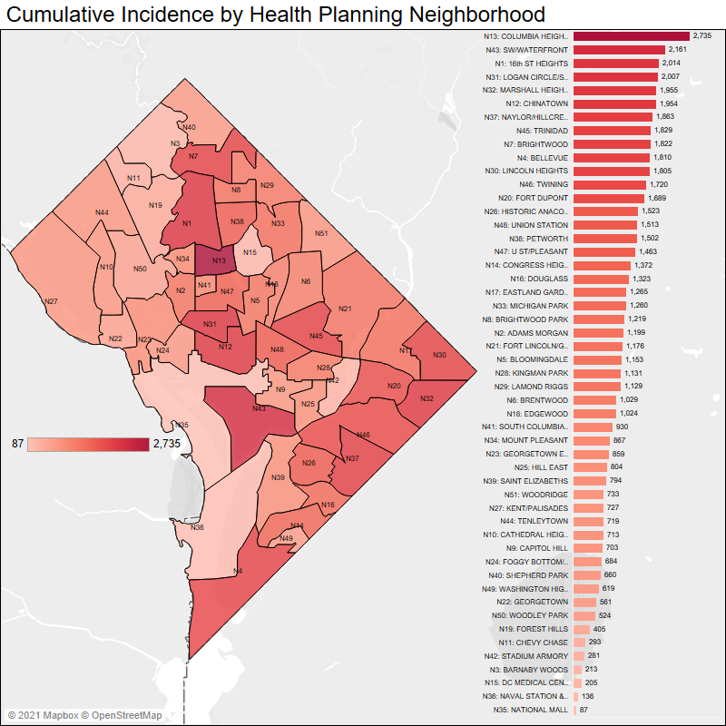 Cumulative Incidence by Health Planning Neighborhood