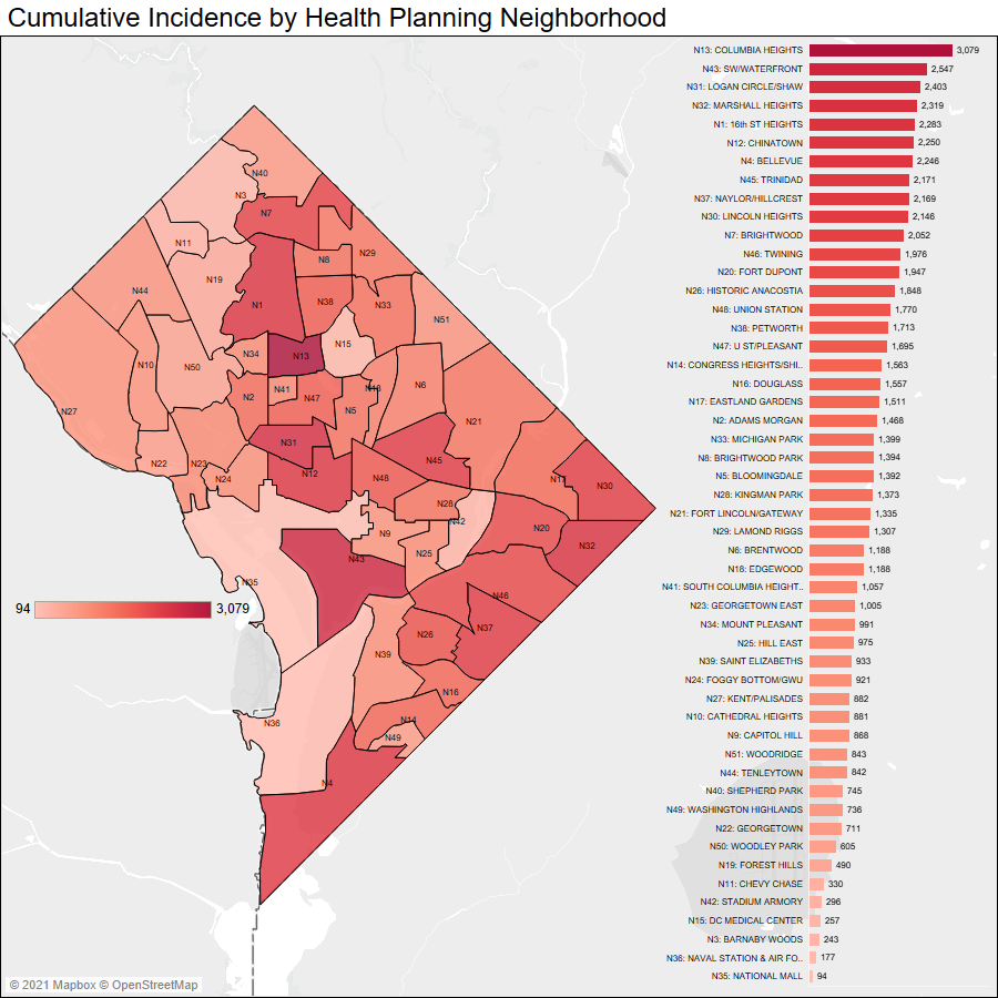 Cumulative Incidence by Health Planning Neighborhood